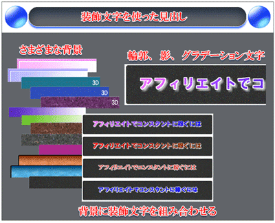 装飾デザイン文字の設定